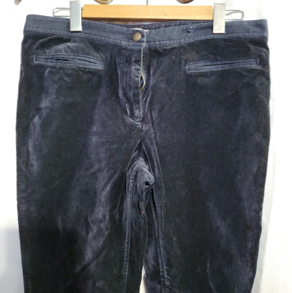 leifsdottir Navy Plush Velvet Trousers